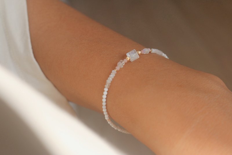 手链 蛋白石 月光石 - 意外惊喜 - - 手链/手环 - 宝石 粉红色