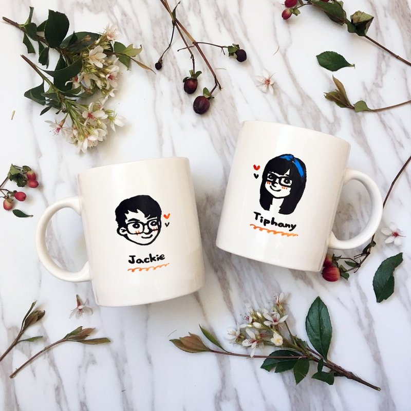 情人对杯_定制Q版人像_对杯(情人/结婚礼)免费圣诞包装 - 摆饰 - 瓷 