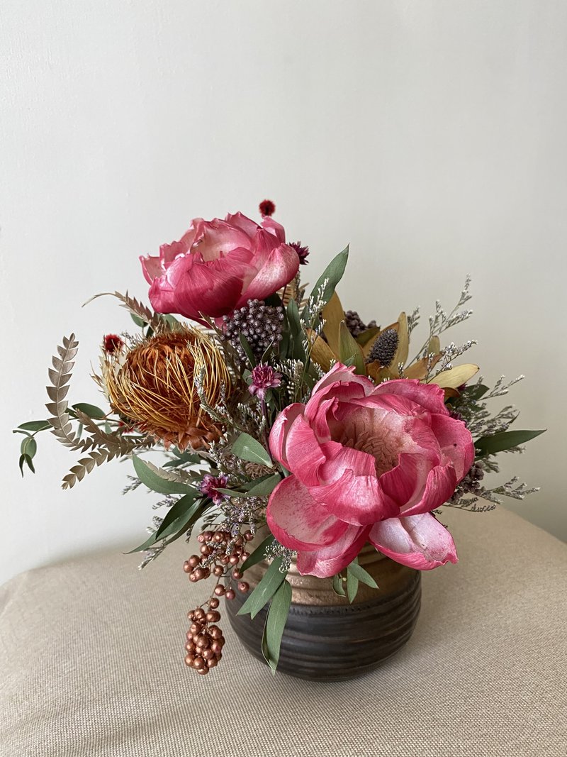 新年盆花.过年.居家装饰.花艺.花礼.富贵.喜气 - 干燥花/捧花 - 植物．花 红色