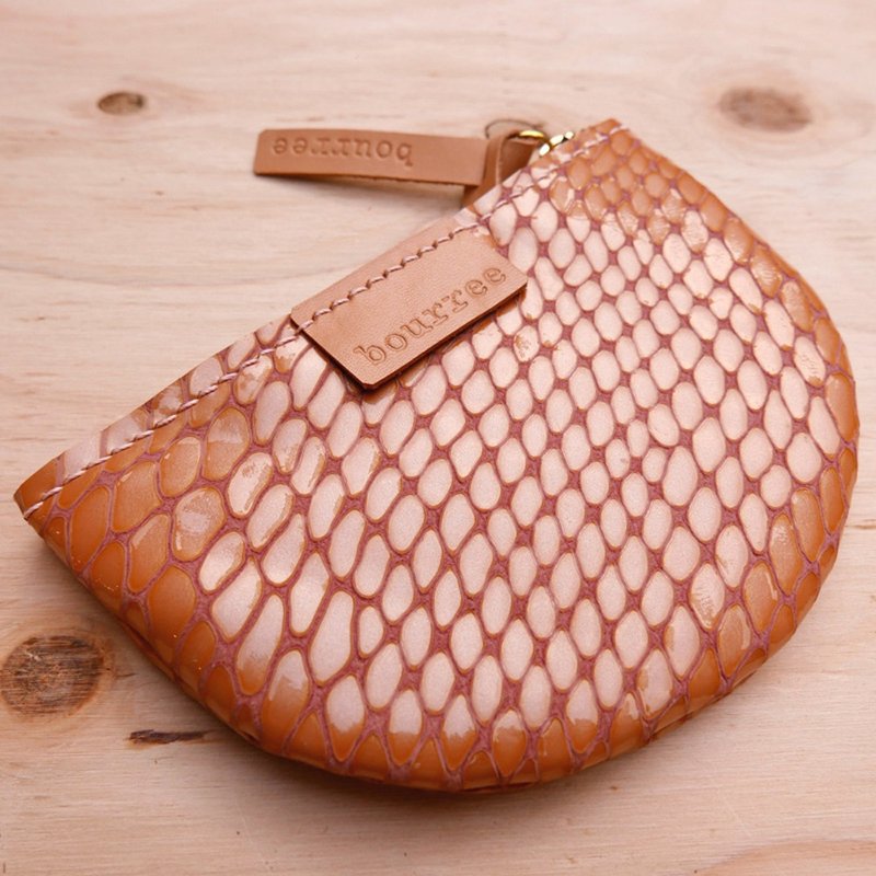 Not Full Moon 手工零钱包 亮片粉 - 零钱包 - 真皮 粉红色