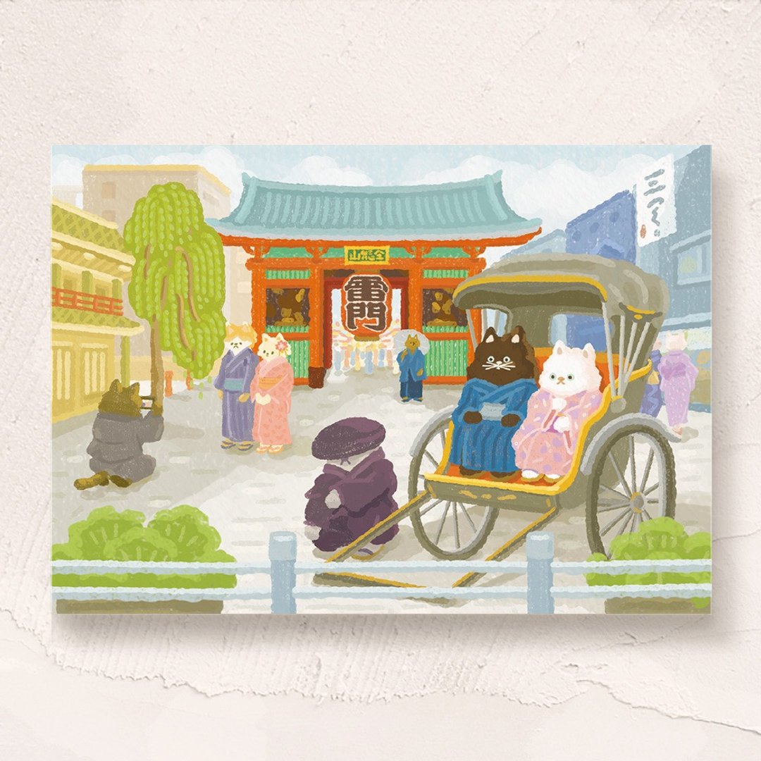 postcard-日本小旅行系列 - 浅草雷门 - 卡片/明信片 - 纸 