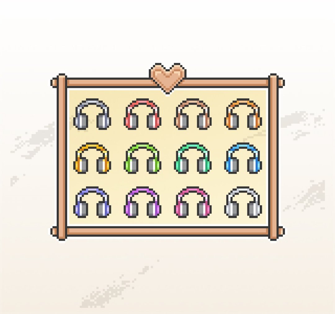 Twitch订阅者徽章及小奇点徽章/忠诚徽章/像素风/耳机 - Logo 设计/图案设计 - 其他材质 