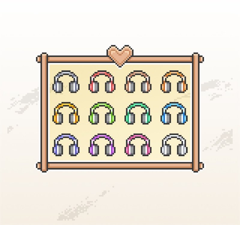 Twitch订阅者徽章及小奇点徽章/忠诚徽章/像素风/耳机 - Logo 设计/图案设计 - 其他材质 