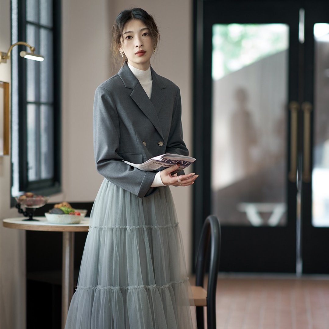 羊毛精纺短款西装|外套|两色|夏秋款|Sora-1287 - 女装西装外套/风衣 - 羊毛 多色