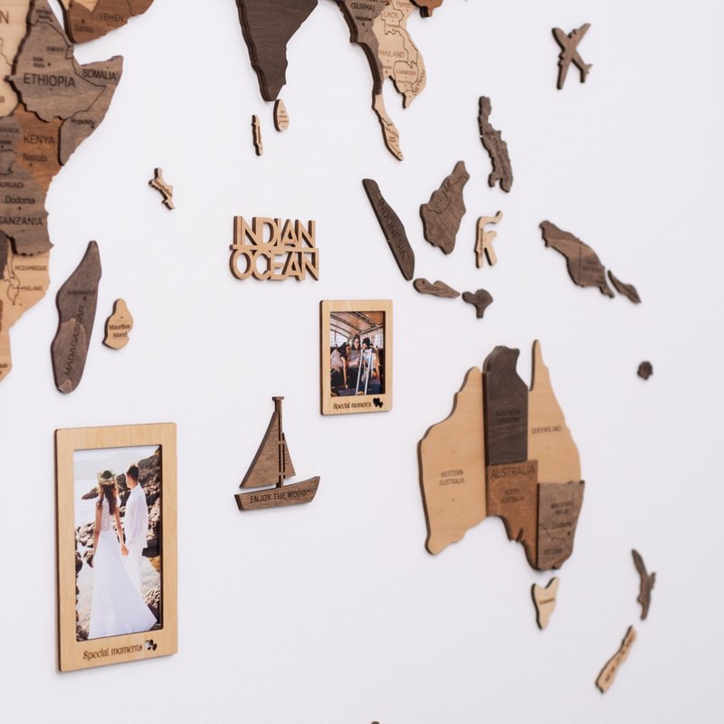 Wooden Photo Frames Wall Decor, Picture Frames, Housewarming Gift for Home - 墙贴/壁贴 - 木头 咖啡色