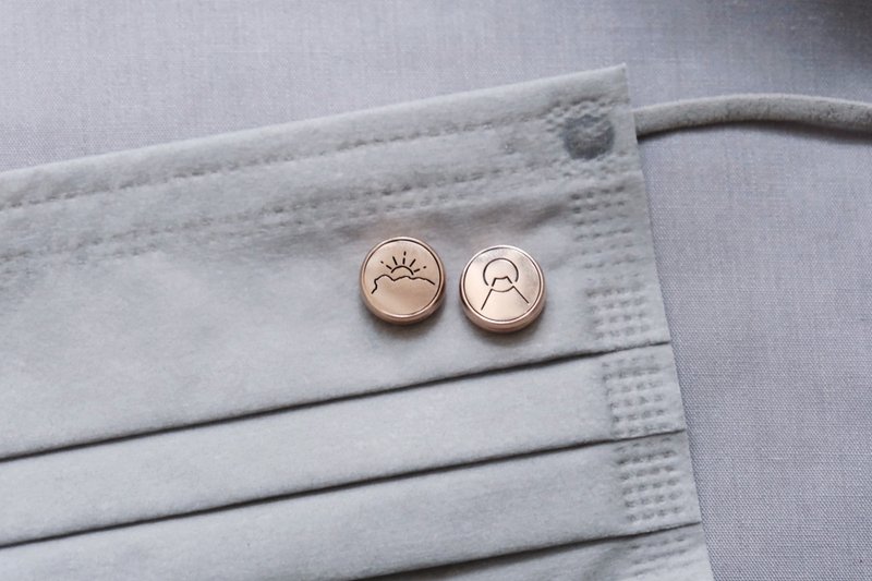 富士山 塞拉利昂 不锈钢香薰口罩磁扣 礼物 - 口罩 - 不锈钢 金色