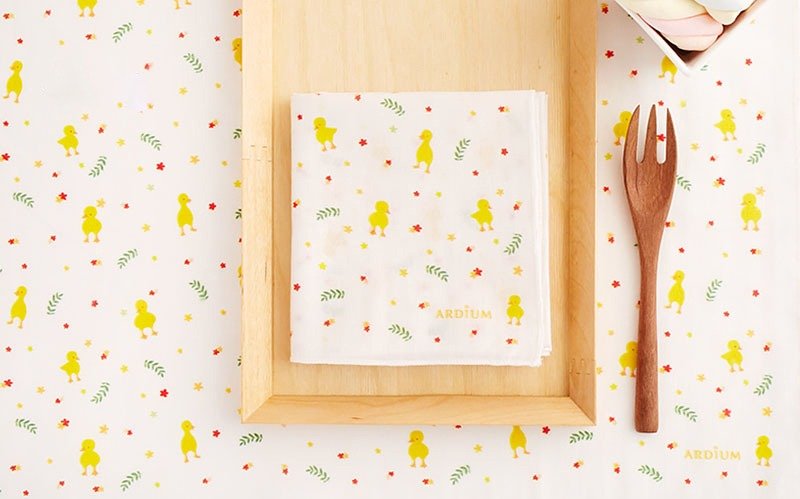 ARDIUM 棉质手帕 - 黄色小鸭 - 丝巾 - 棉．麻 黄色