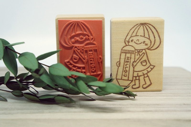 印章 / 写字小女孩 - 印章/印台 - 橡胶 