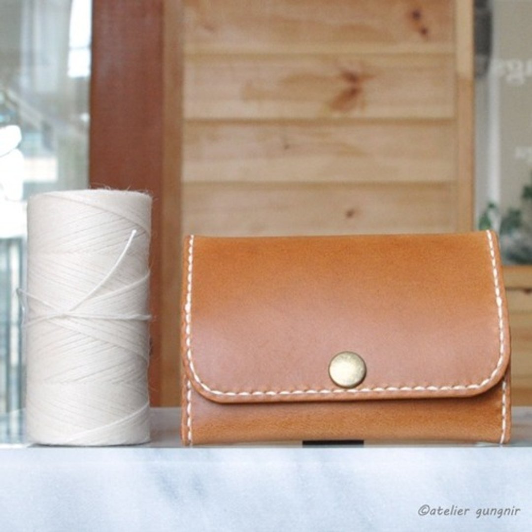 Coin case that opens wide B No.5 Buttero - 零钱包 - 真皮 咖啡色