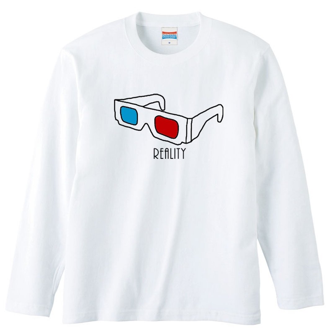 Long Sleeve T-shirt / Reality - 男装上衣/T 恤 - 棉 白色