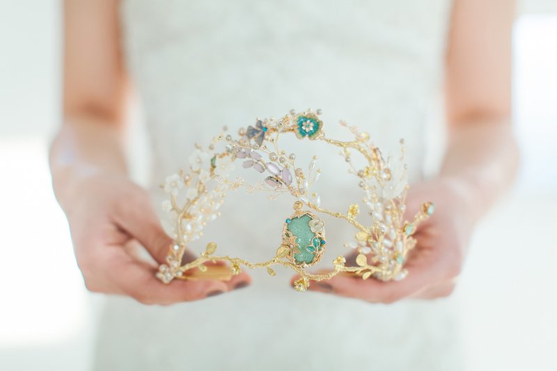 花精灵皇冠 / 手作饰品 新娘发饰 - 发饰 - 其他金属 多色
