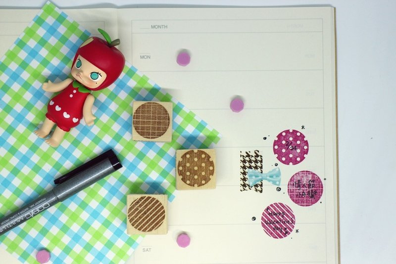 印章 / 几何圆圆印章套组 - 印章/印台 - 塑料 橘色