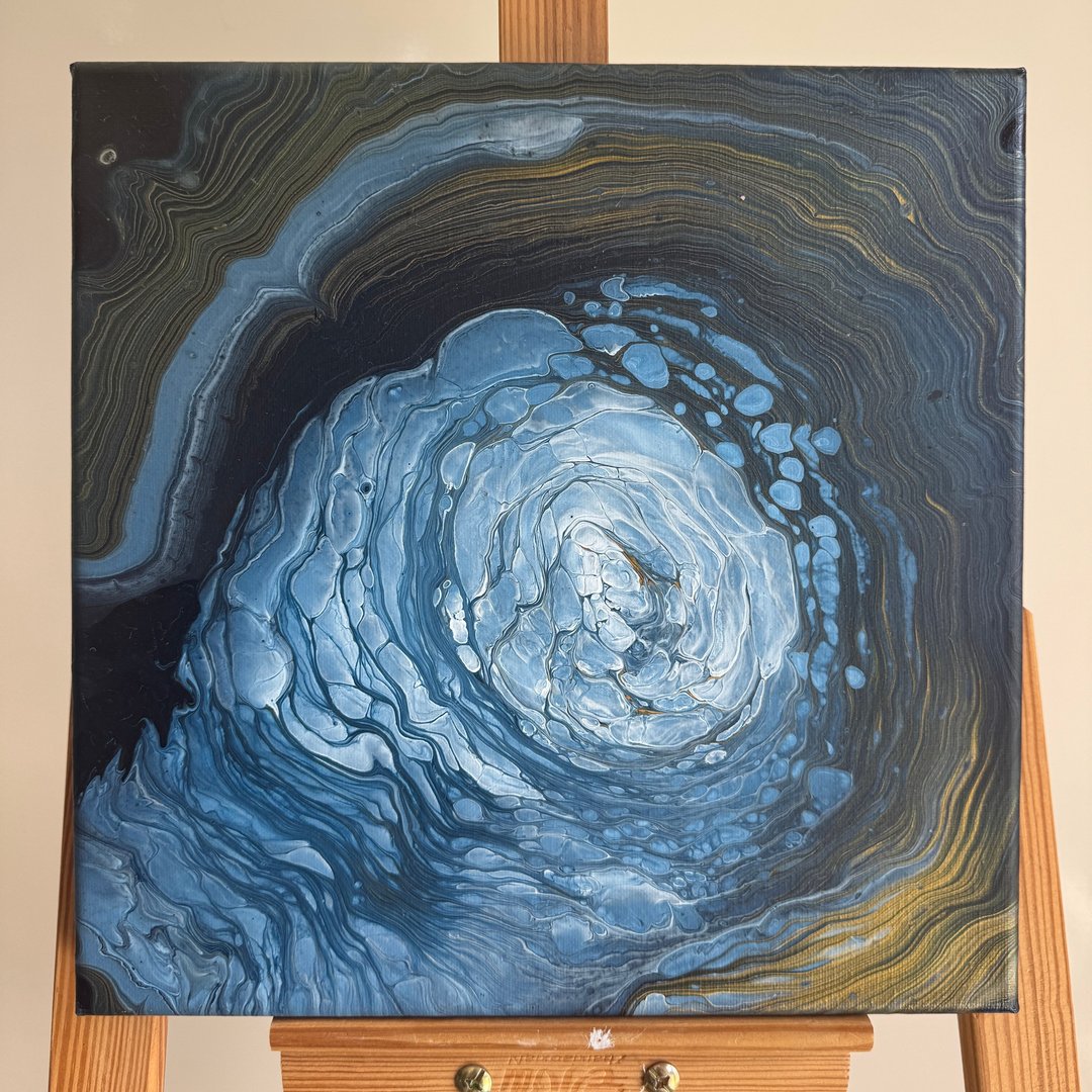 流体艺术 • 摆布画作 • 抽象原创丙烯酸画摆布画作 30x30cm - 海报/装饰画/版画 - 压克力 蓝色