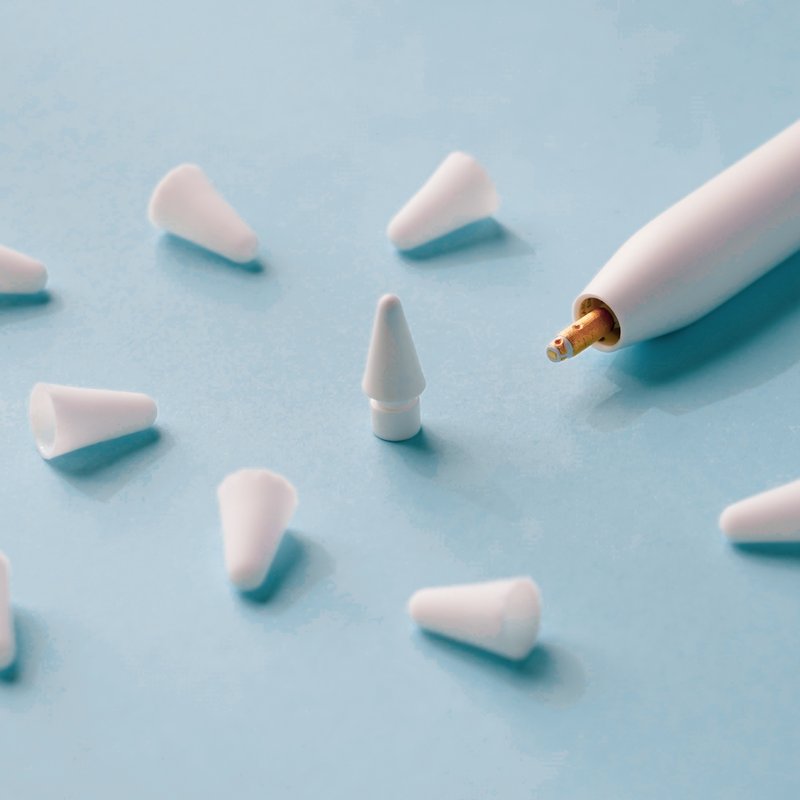 Apple Pencil 1代/2代/USB-C/Pro 替换笔尖+白色硅胶笔尖套 - 数码小物 - 塑料 白色