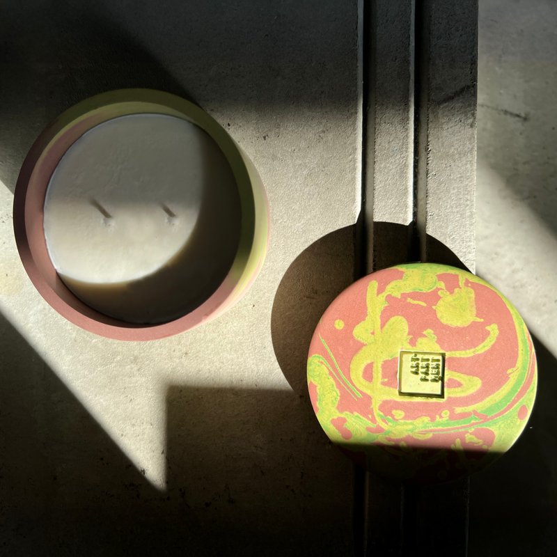 Artpartment 香氛双芯蜡烛 | 手作 | 水泥杯 | 大豆蜡 - 蜡烛/烛台 - 水泥 