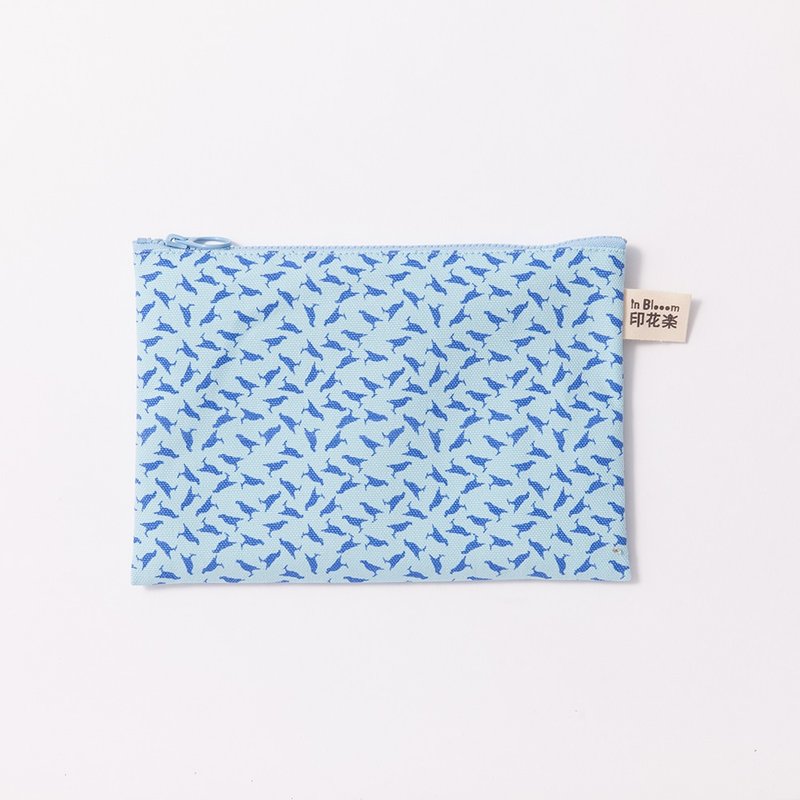 拉链文具袋/台湾八哥4号/蔚蓝色 - 铅笔盒/笔袋 - 棉．麻 