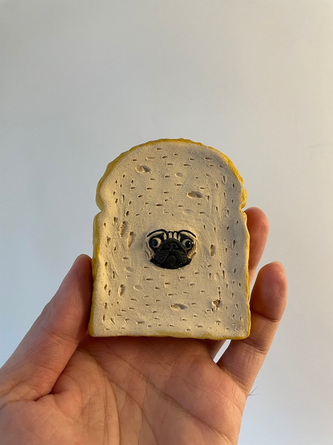 吐司巴哥 陶摆饰 陶器 陶偶 公仔 - 摆饰 - 陶 橘色