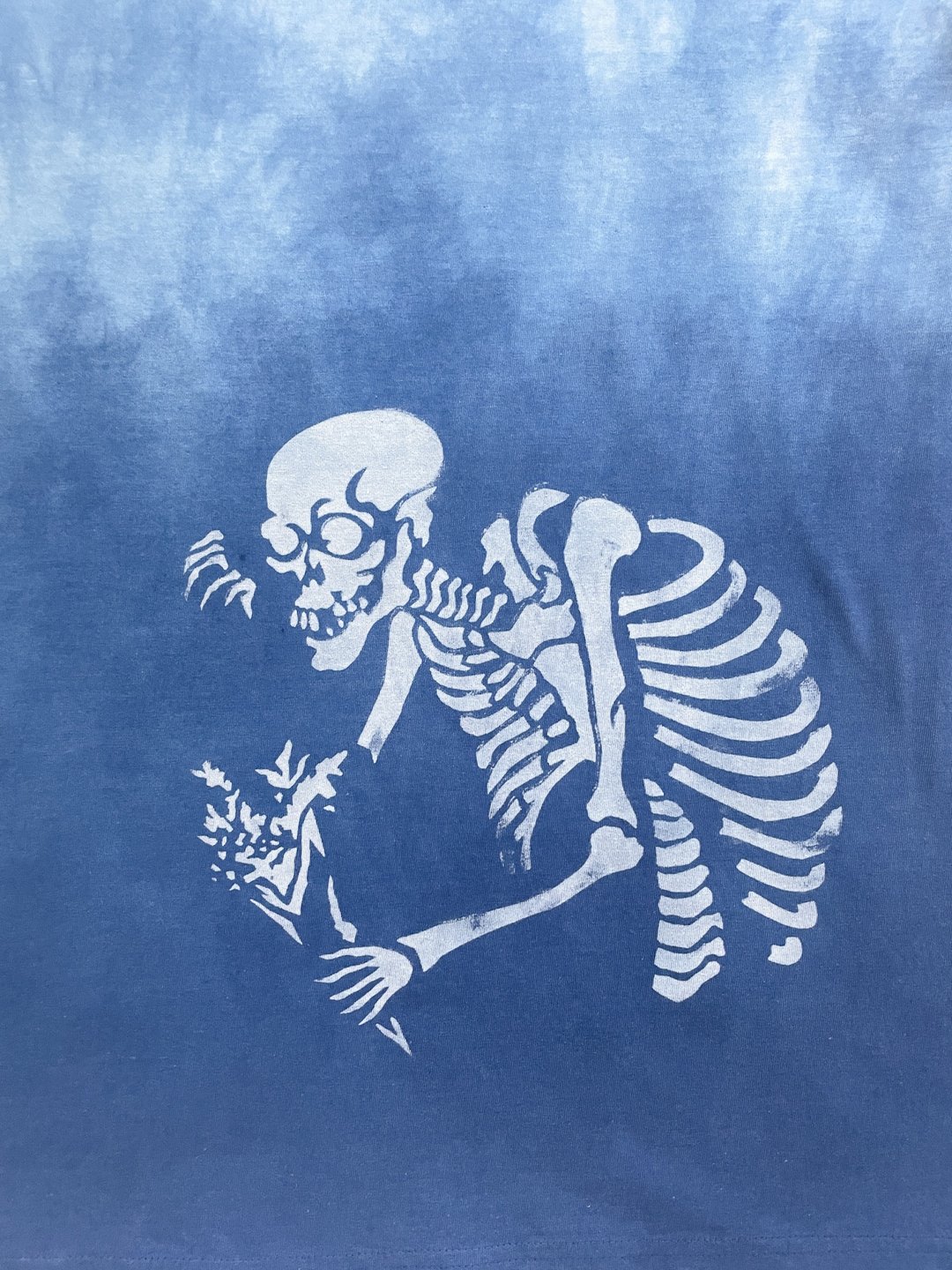 MEMENTO MORI TEE 骷髅 organic cotton 有机棉 Japanblue 蓝染 aizome - 女装 T 恤 - 棉 蓝色