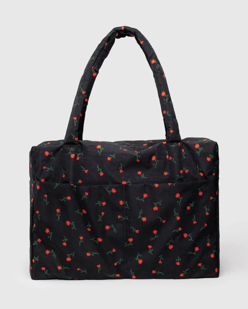BAGGU 旅行机上袋 Cloud Carry-on - 手绘野花 - 行李箱/行李箱保护套 - 防水材质 黑色