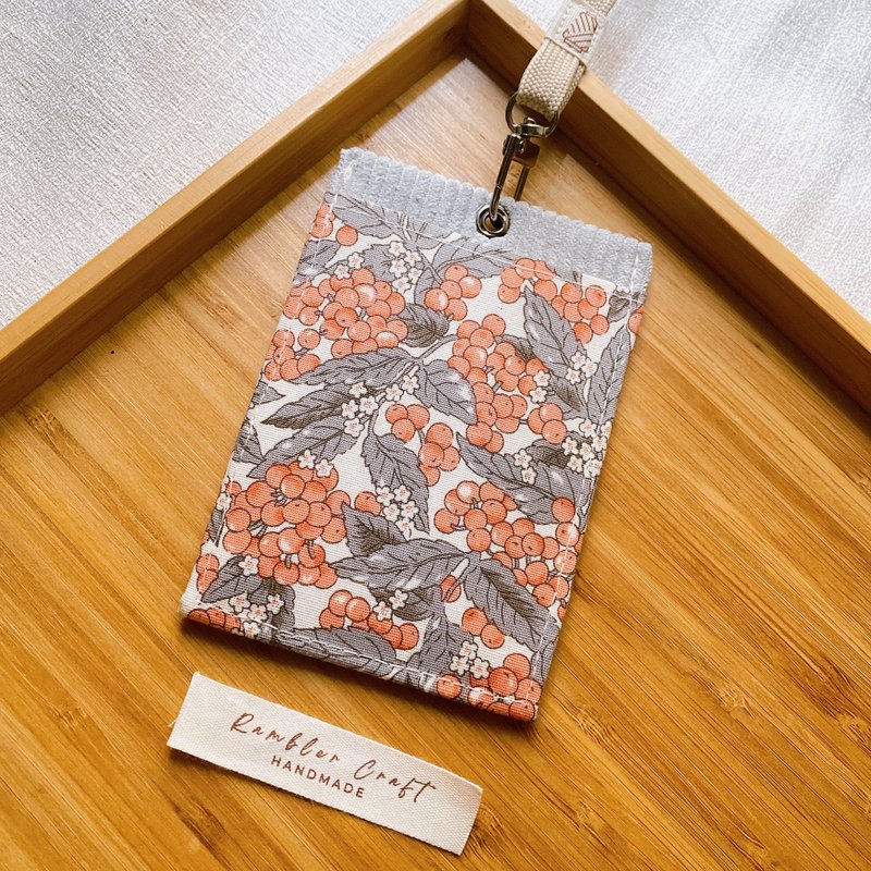 证件套 识别证卡套 悠游卡套 挂颈卡套 Card Holder 橘红桑子款 - 证件套/卡套 - 棉．麻 