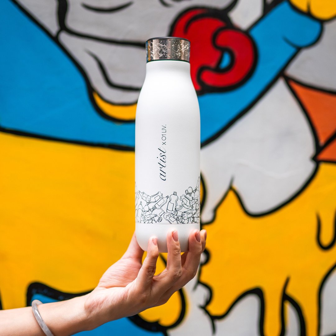 01LIV x wbottle 500ml不锈钢双层真空茶滤防漏易洁保温瓶 环保杯 - 保温瓶/保温杯 - 不锈钢 白色