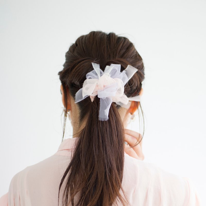 mini | 甜美 | 盛开编织发圈 - 发饰 - 其他材质 粉红色