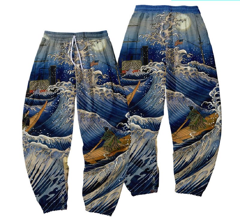 美国Fools Day Big Wave Pants - 中性裤装 - 尼龙 蓝色