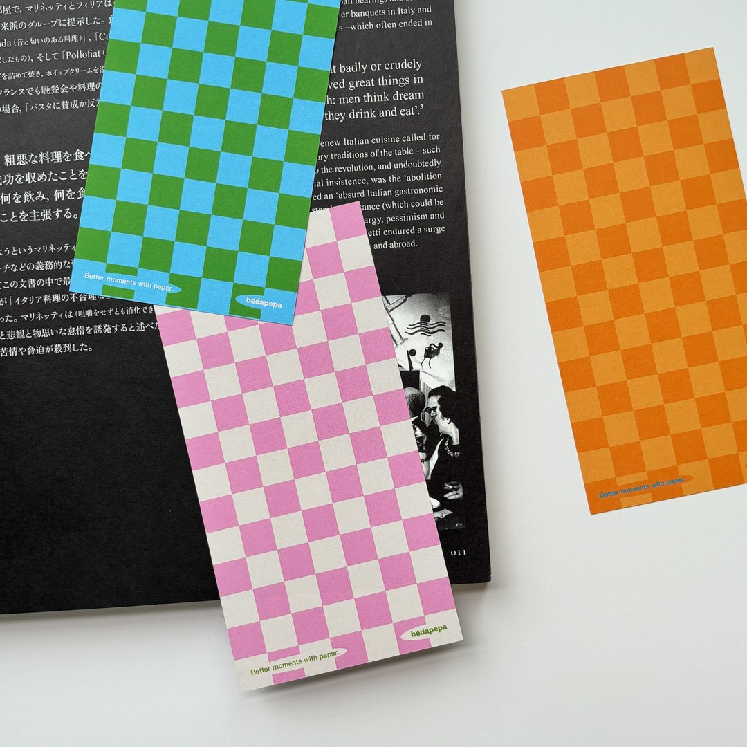 棋盤系列 便籤紙/便條紙  可愛撞色備忘貼 可撕手帳便箋備忘速記 - 便条纸/标签贴 - 纸 