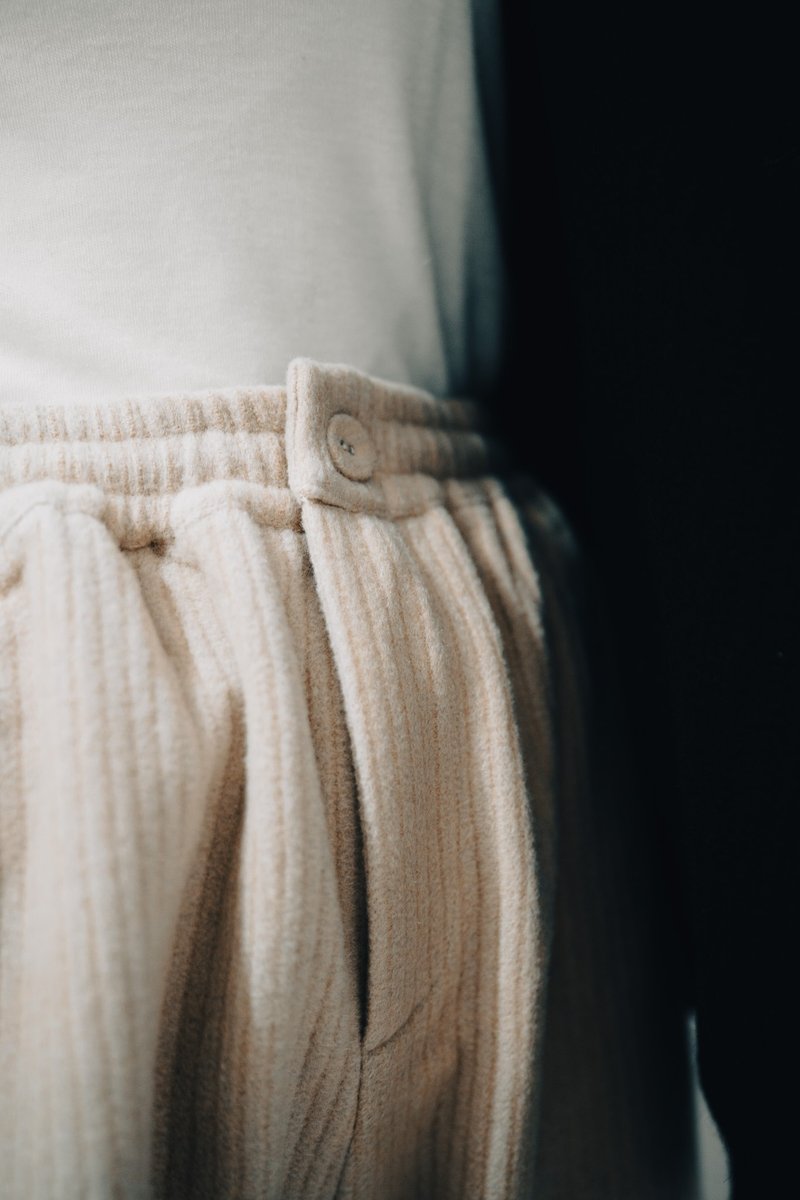 Joy trousers 暗直纹羊毛裤子 - 男士长裤 - 羊毛 粉红色