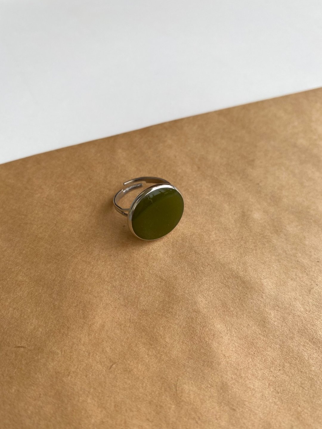 Epoxy resin ring - 戒指 - 树脂 卡其色
