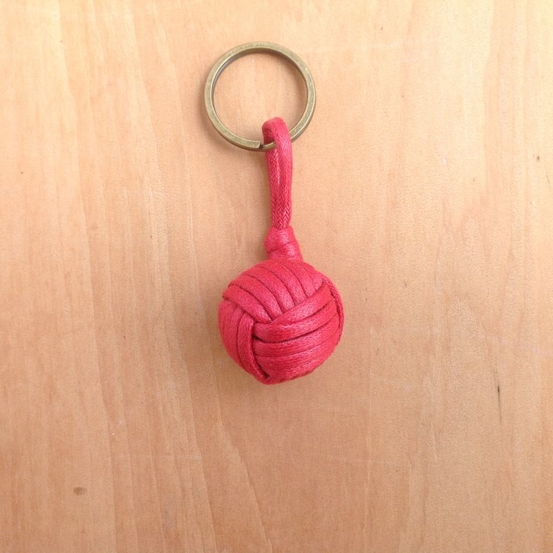 Monkey fistknot水手钥匙圈-樱桃红 - 钥匙链/钥匙包 - 棉．麻 红色