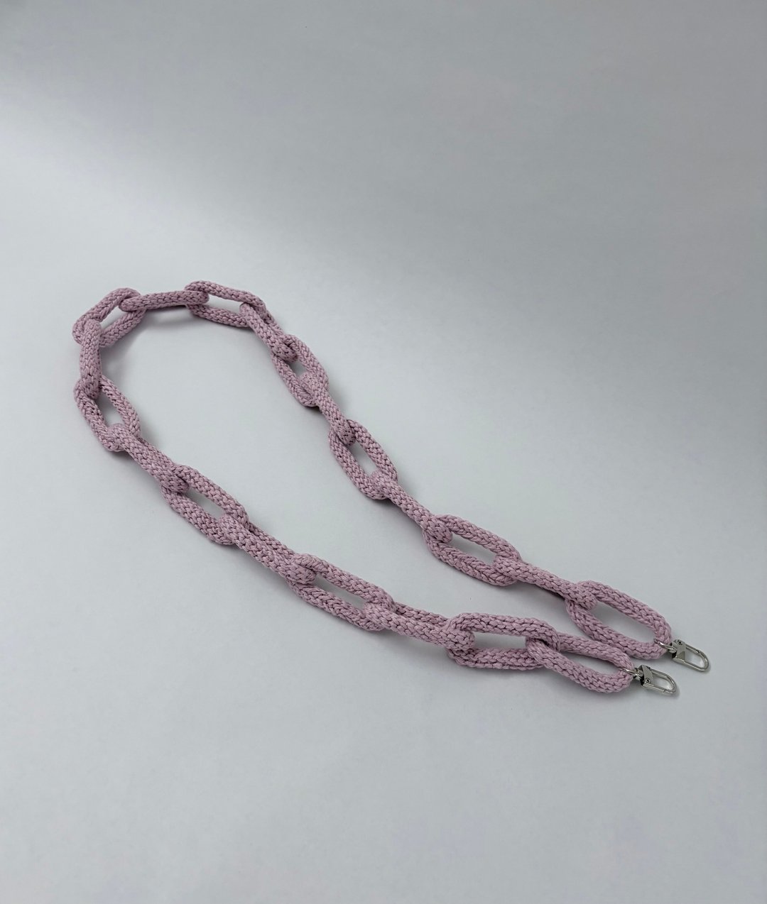 手工编织 锁链造型手机挂绳 樱粉 - 挂绳/吊绳 - 棉 