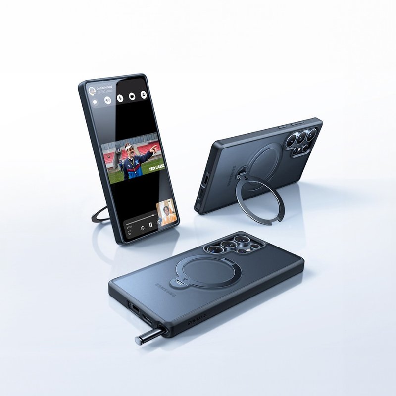 TORRAS Ostand Spin Samsung S25系列 MagSafe 兼容支架防摔手机 - 手机壳/手机套 - 其他金属 黑色