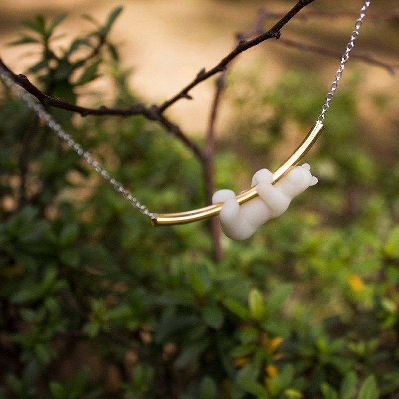 小熊抱抱秋千 项链 - 项链 - 其他金属 金色