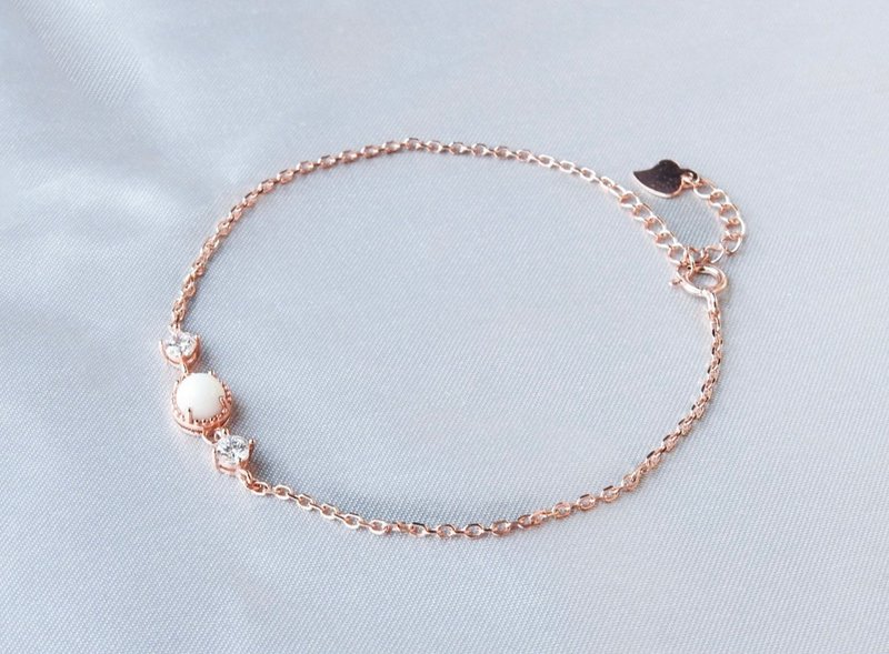 甜蜜时光 - 手链/手环 - 纯银 粉红色