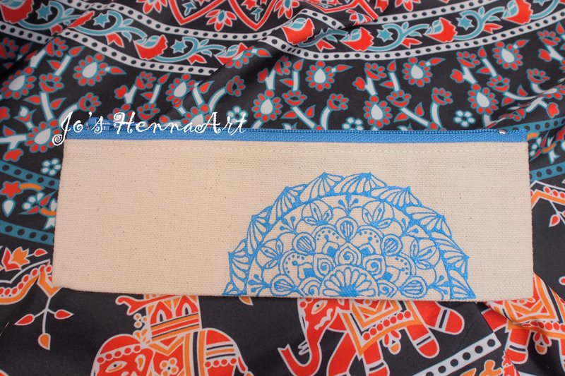 手绘帆布笔袋 - 铅笔盒/笔袋 - 棉．麻 卡其色