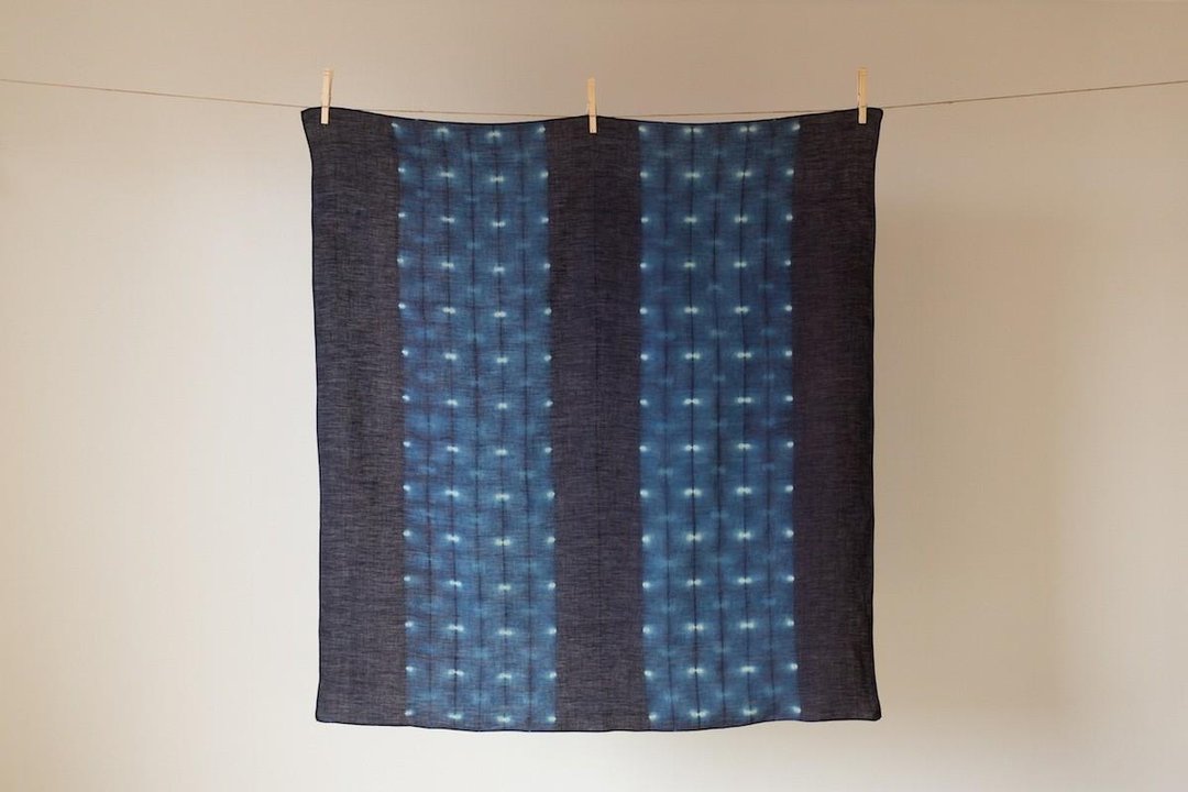 Genuine indigo dyed hemp furoshiki (firefly) - 其他 - 棉 蓝色