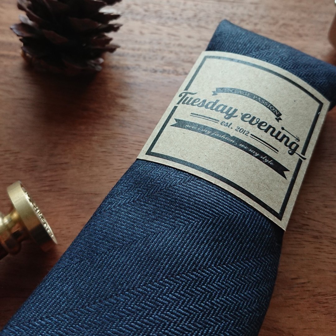 Neck tie Navy Black Leveling Stripe - 领带/领带夹 - 棉 蓝色