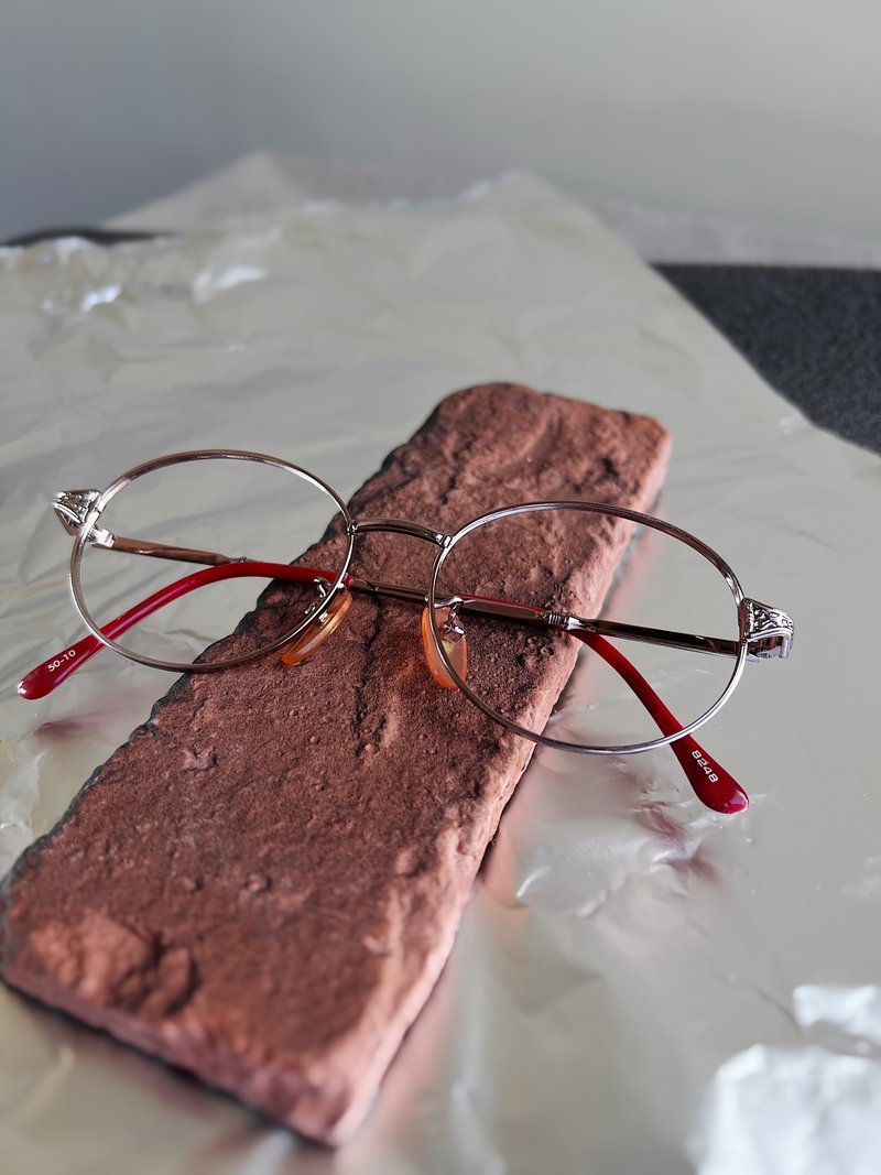 线性椭圆 玫瑰紫金 22kgp镜框眼镜 古董目着めがね japan/glasses - 眼镜/眼镜框 - 玫瑰金 紫色