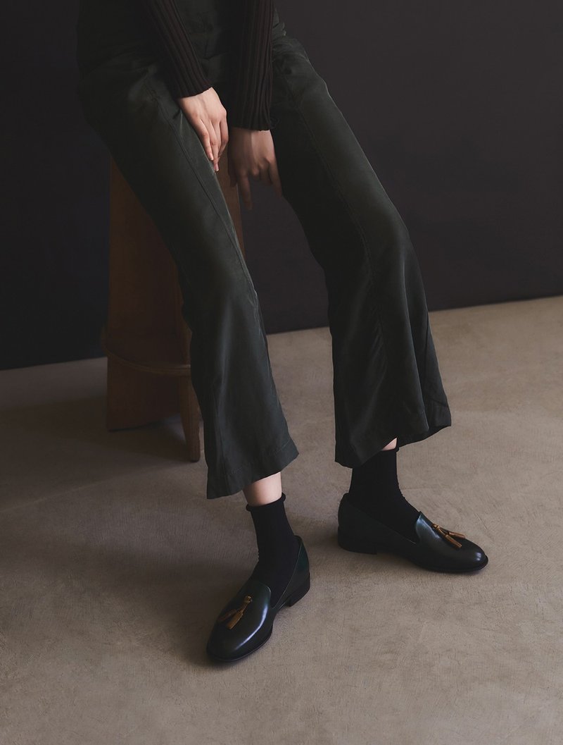 已绝版流苏乐福鞋 - 孔雀绿 - 女款牛津鞋/乐福鞋 - 真皮 绿色