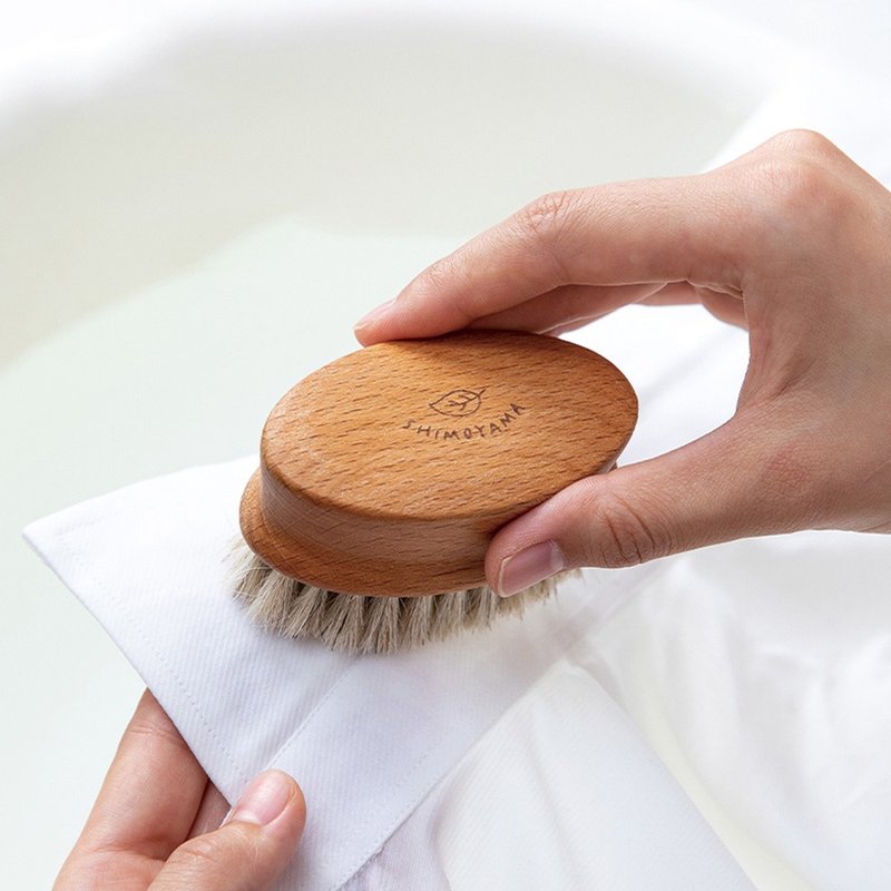 日本霜山 北欧风天然实木马毛洗衣刷/清洁刷 - 衣物清洁 - 木头 咖啡色