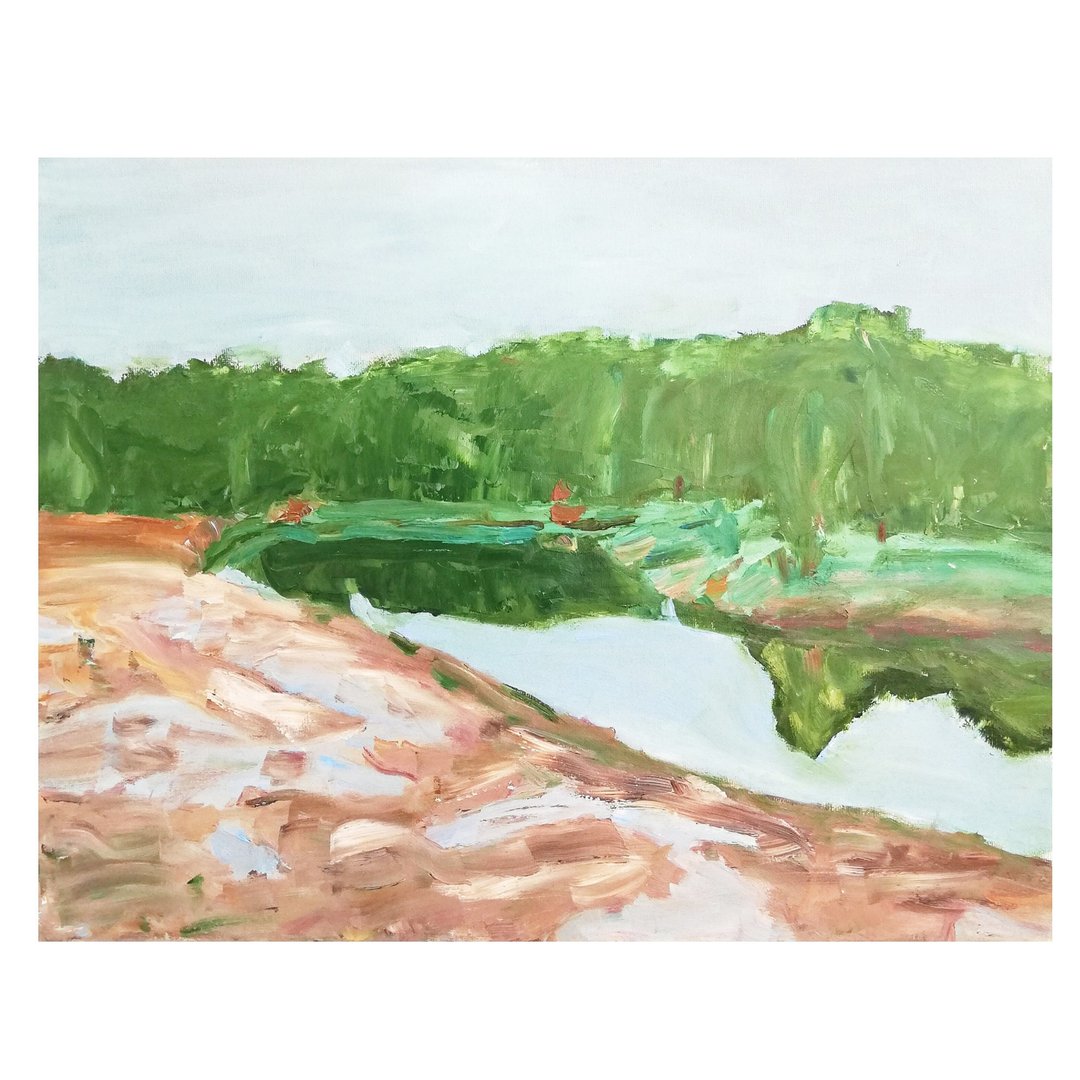 Landscape Painting/ Lake After The Rain Original Art /Home Decor Artwork - 海报/装饰画/版画 - 棉 多色