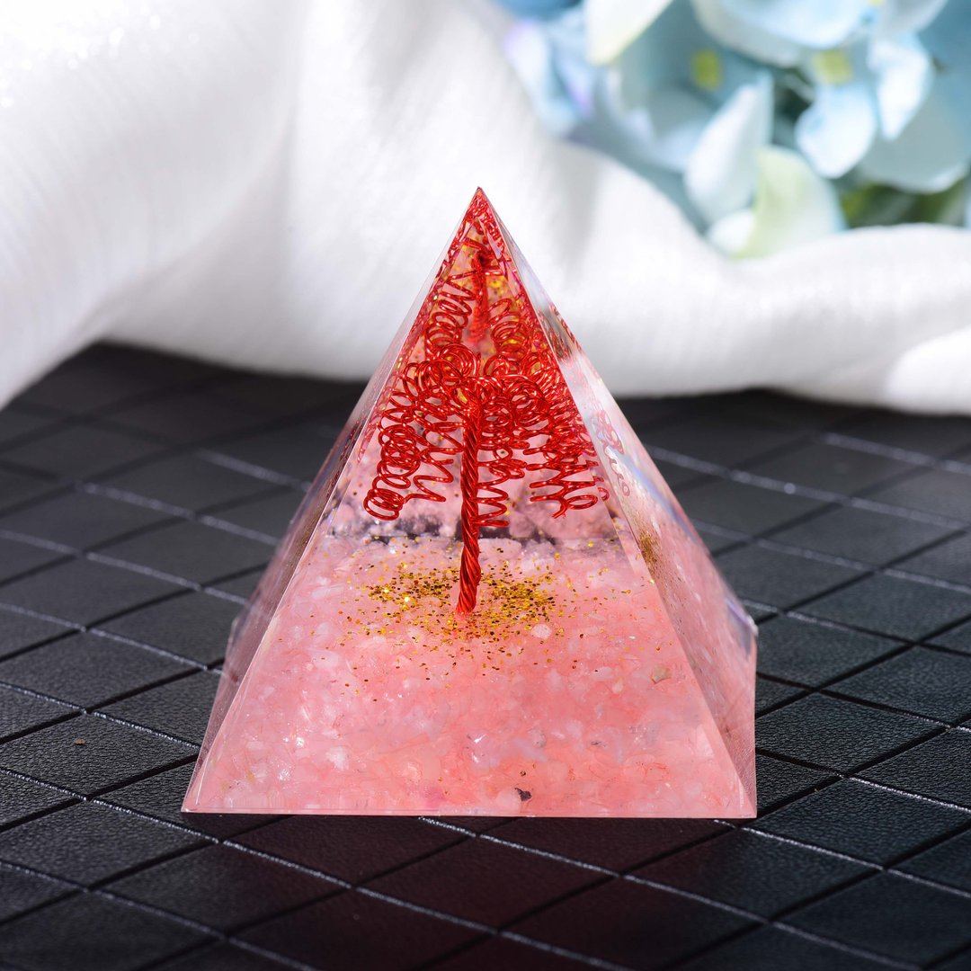 新品金字塔奥根塔Orgonite生命之树/脉轮/人缘/冥想/能量粉水晶 - 摆饰 - 树脂 