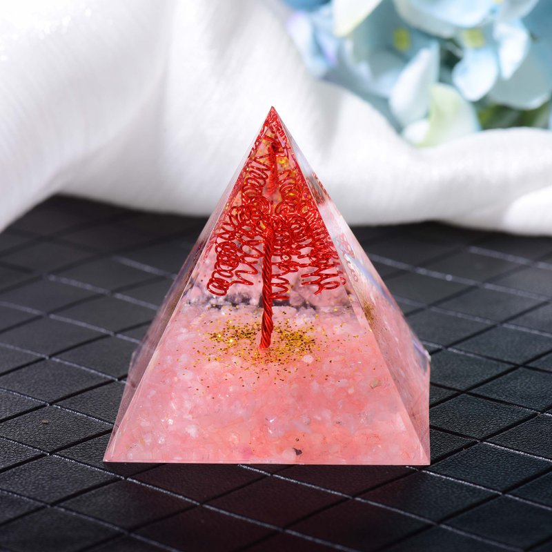 新品金字塔奥根塔Orgonite生命之树/脉轮/人缘/冥想/能量粉水晶 - 摆饰 - 树脂 