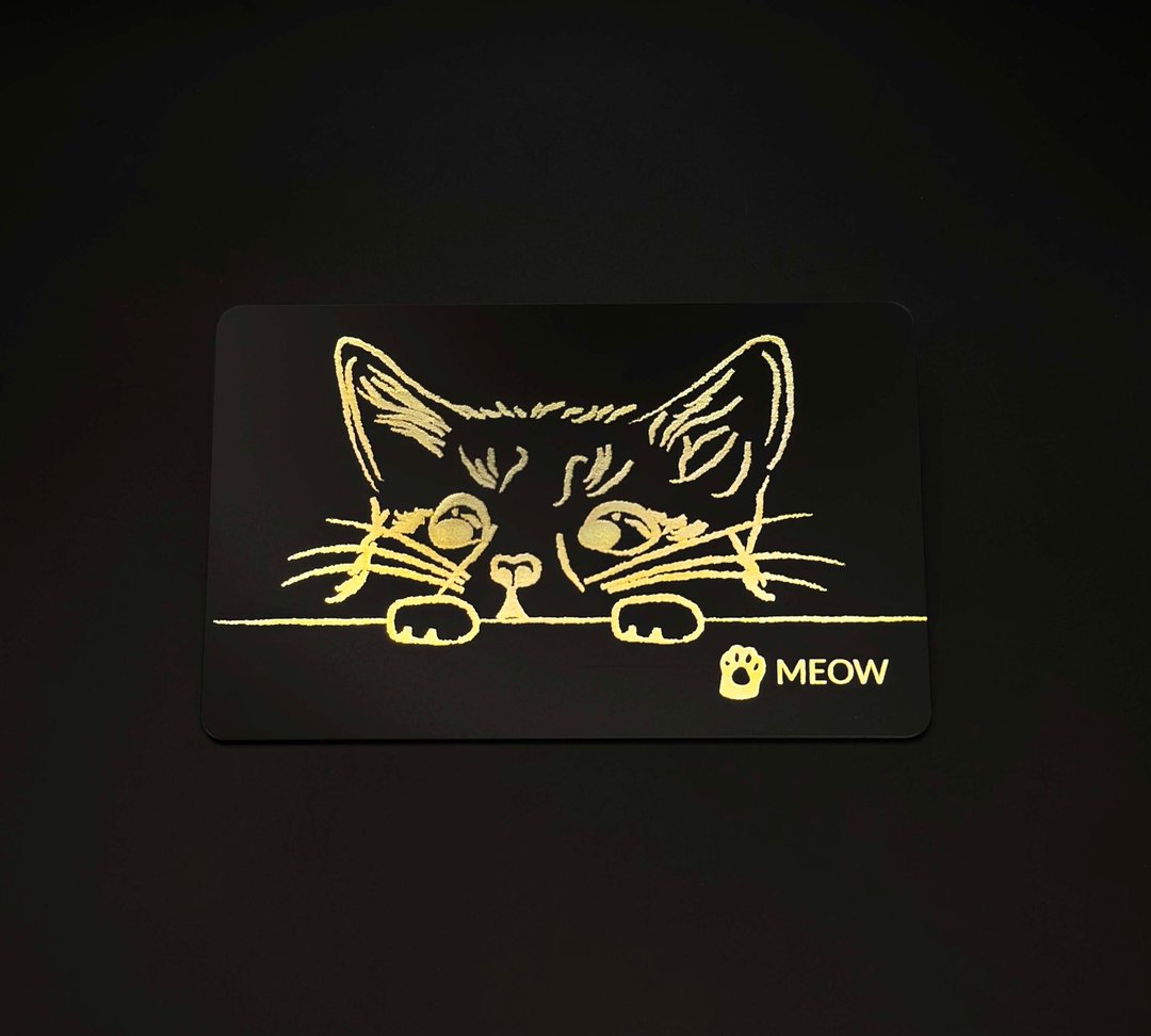 【热门设计款】猫猫款名片(赠钥匙圈) - 数码小物 - 塑料 黑色