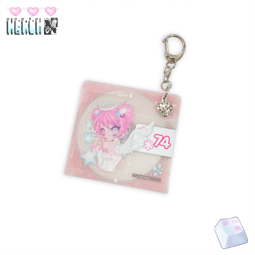 Glitter Mini Disc 钥匙扣　粉色 - 其他 - 塑料 粉红色