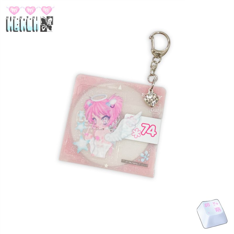 Glitter Mini Disc 钥匙扣　粉色 - 其他 - 塑料 粉红色
