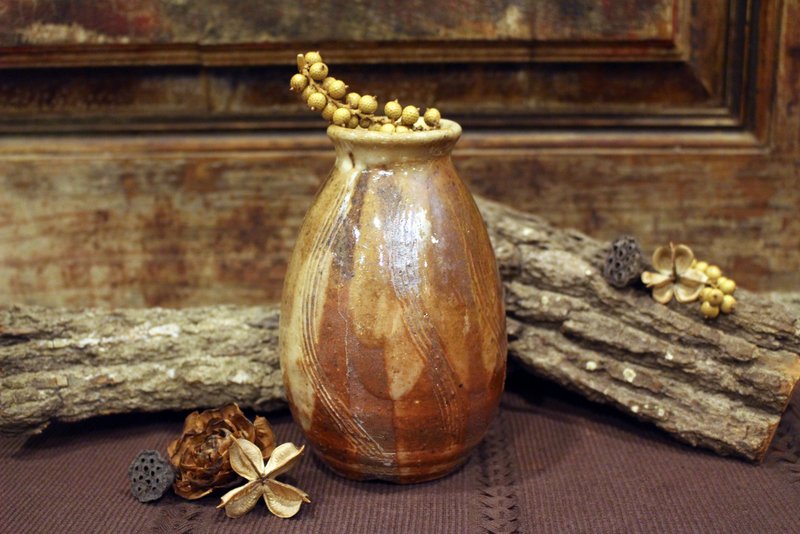 柴烧 | 流线花器/清酒瓶 G款 - 花瓶/陶器 - 陶 卡其色