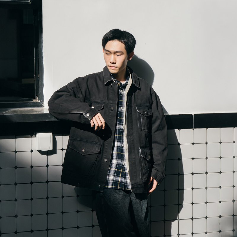 TopBasics 洗水复古牛仔外套 - 男装外套 - 棉．麻 黑色