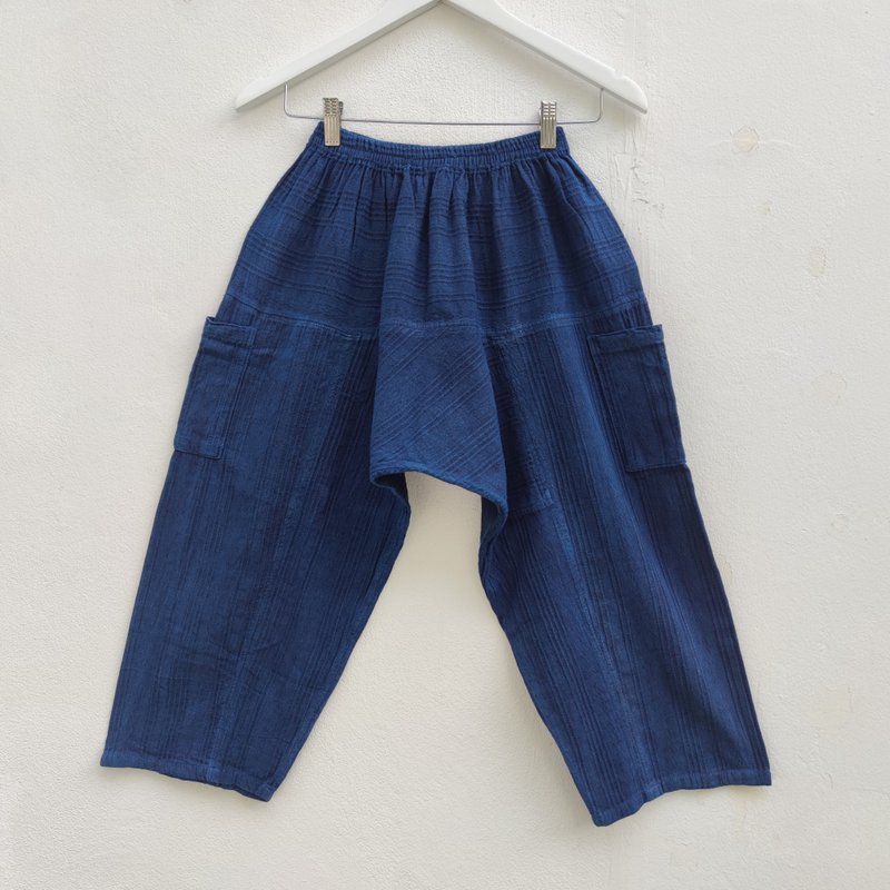 Original Indigo Pants -  九分裤 - 女装长裤 - 棉．麻 蓝色
